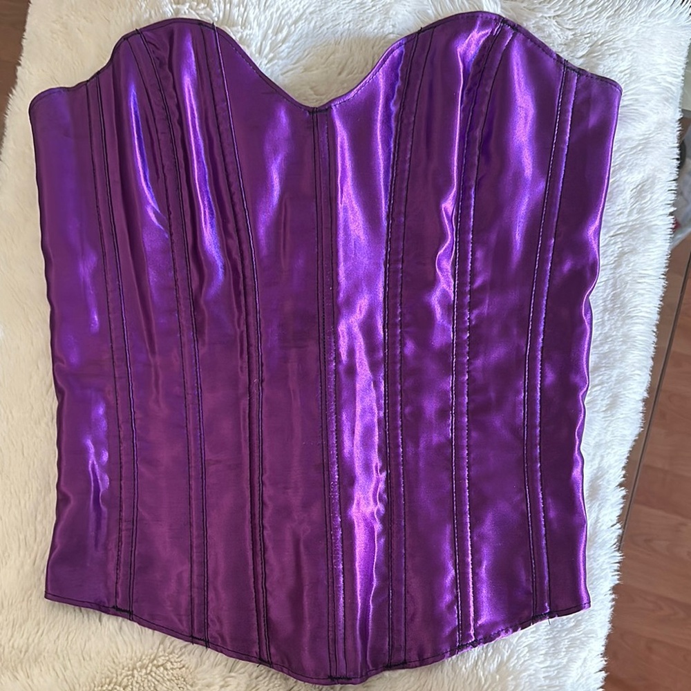 Vibrant Purple Satin Corset